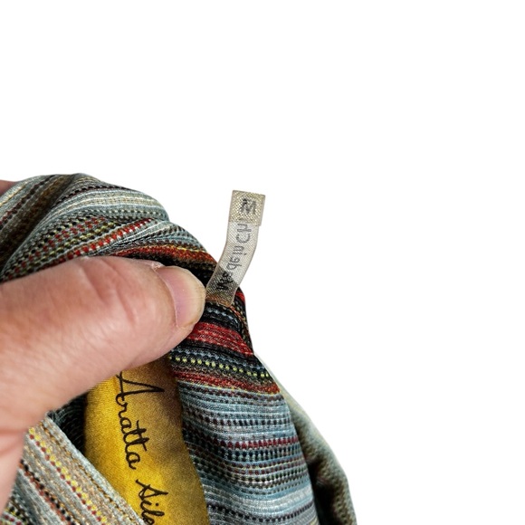 Aratta Silent Journey Sheer Striped Embroidered Button Front Top Size M - Picture 9 of 9